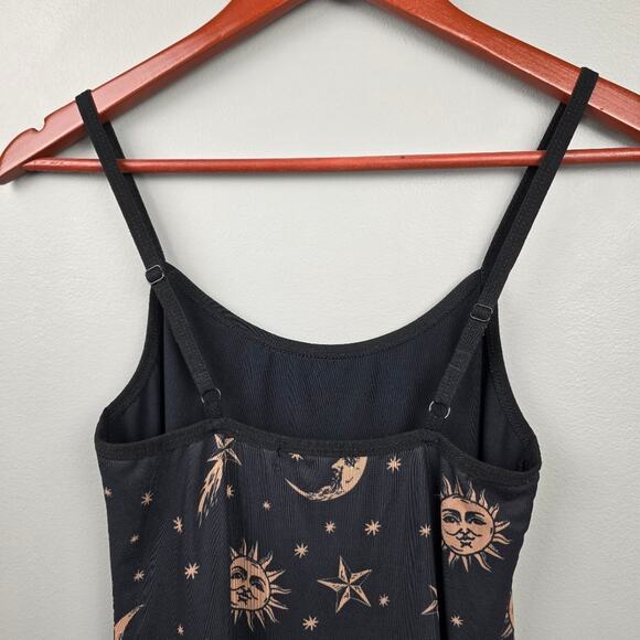 HOROSCOPEZ Witchy Spaghetti Strap Dress Black/Gold Womens Sz M Whimsy Goth Y2K - Picture 7 of 13